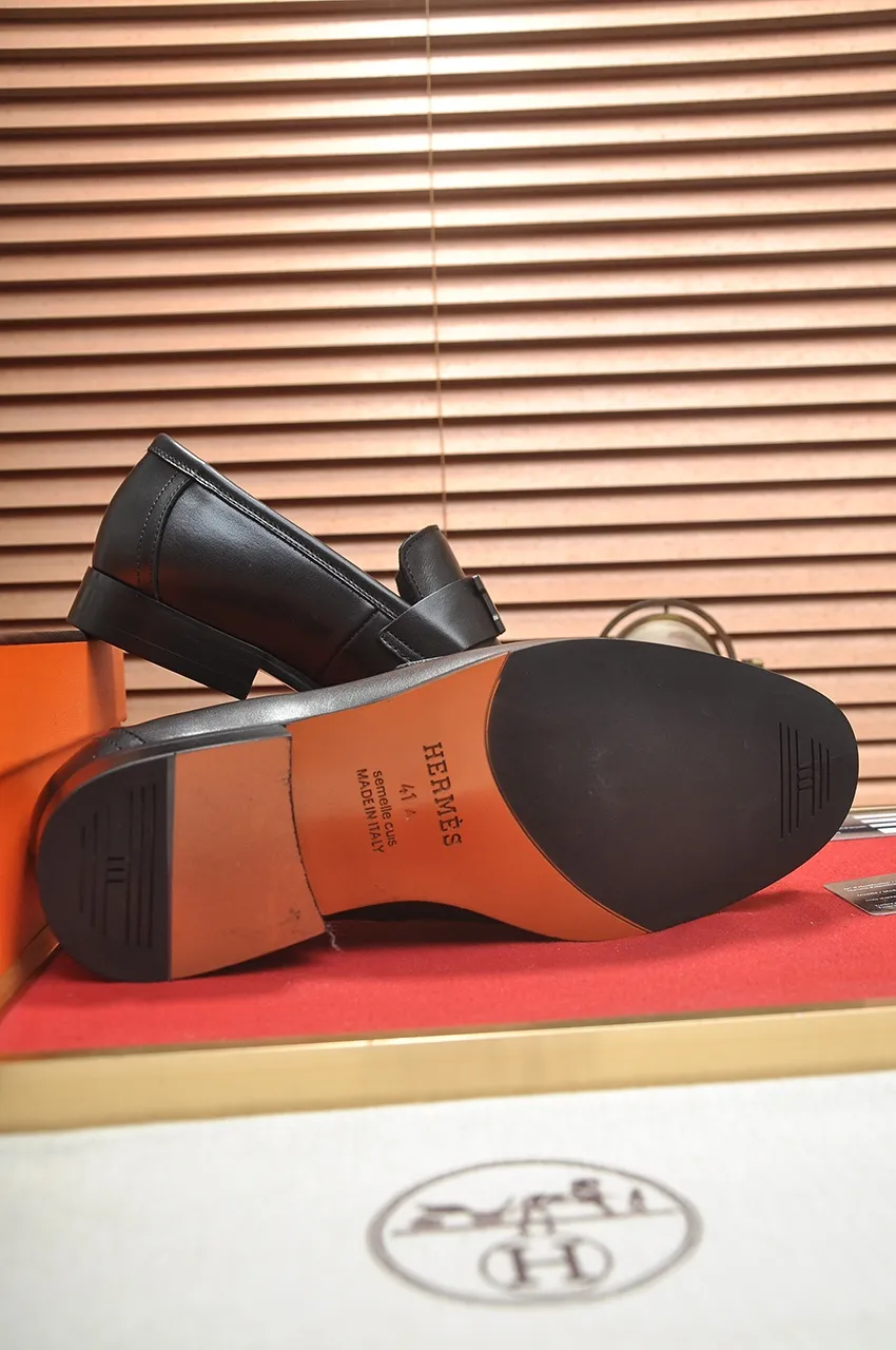 Men's shoes💰520💶[HERMES] (cowhide lining)🍀Italian top luxury🍀He does not pursue novel styles and gorgeous colors, but attracts the favor of successful men with his flawless, elegant and classic style. Formal leather shoes This very comfortable, simple and stable style allows you to easily match any style! The pattern is absolutely 1:1 refined from the original case, and we strive for excellence in materials, imported cowhide + cowhide lining💪💪💪extraordinary texture👍! .Code number: 38-45 (45 customized)